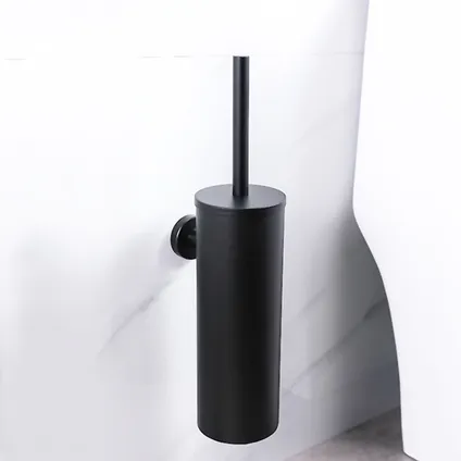 VDN Stainless Brosse WC avec support - Porte-brosse WC - Noir - Acier inoxydable - Suspendu 2