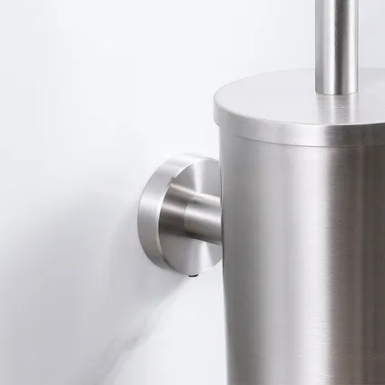 VDN Stainless Toiletborstel met houder - Toiletborstelhouder - Zilver - RVS - Hangend 3