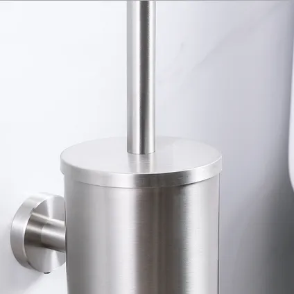 VDN Stainless Toiletborstel met houder - Toiletborstelhouder - Zilver - RVS - Hangend 4