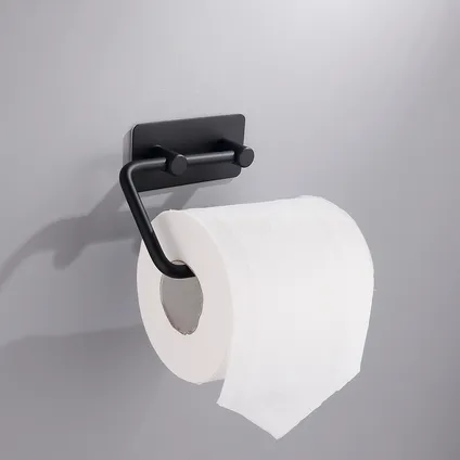 VDN Stainless Porte-rouleau de papier toilette Noir - Sans perçage - Autocollant - Acier inoxydable 2