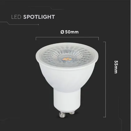 GU10 Spot LED Lamp -Warm Wit (3000K) -6.5 Watt, vervangt 55W Halogeen -Samsung 2