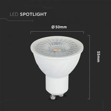 GU10 Spot LED Lamp -Warm Wit (3000K) -6.5 Watt, vervangt 55W Halogeen -Samsung 4