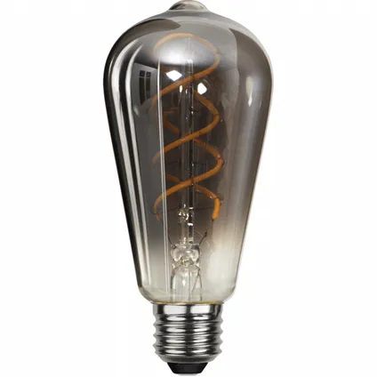 Druppel-Edison lamp - E27 - 2W - Super Warm Wit <2200K - Dimbaar - Filament - Rookglas 4