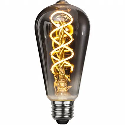 Druppel-Edison lamp - E27 - 2W - Super Warm Wit <2200K - Dimbaar - Filament - Rookglas 6