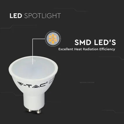 GU10 Spot LED Lamp -Warm Wit (3000K) -4.5 Watt, vervangt 35W Halogeen -V-Tac 4