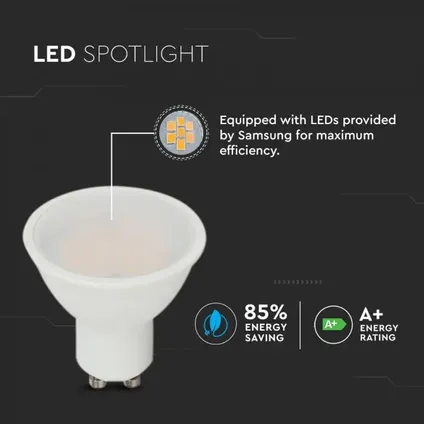 GU10 Spot LED Lamp -Daglicht (6000K) -5 Watt, vervangt 35W Halogeen -Samsung 5