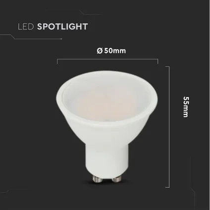 GU10 Spot LED Lamp -Warm Wit (3000K) -5 Watt, vervangt 35W Halogeen -Samsung 2