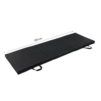 Tapis de sport pliable - Flokoo - Noir - 180 x 60 x 5 cm - Extra épais - Tapis de yoga pliable 3