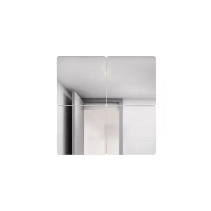 Flokoo Plakspiegel Vierkant - 4 Stuks - 30 x 30 cm - Zelfklevende Spiegel - Plakspiegel 5