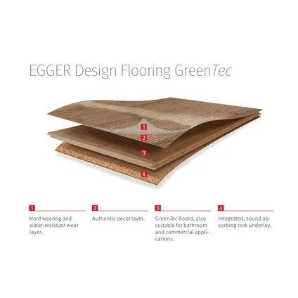 EGGER Eco vloer GreenTec EHD001 Ruw gezaagd eiken bruin, 7,5mm, 1,995m² 5