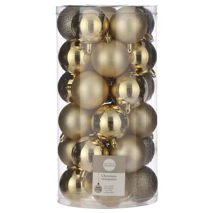 House of Seasons Kerstballen - 30 stuks - goud - 6 cm