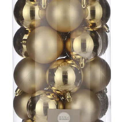 House of Seasons Kerstballen - 30 stuks - goud - 6 cm 2