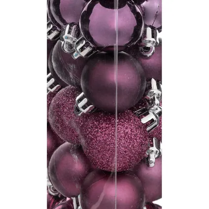 Atmosphera kerstballen - 18x stuks - framboos roze - kunststof - 3 cm 3