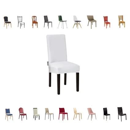 Housses de chaise - Flokoo - Housse de chaise de salle à manger - 6 pièces - Blanc 3