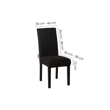 Housses de chaise - Flokoo - Housse de chaise de salle à manger - 6 pièces - Noir 2