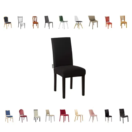 Housses de chaise - Flokoo - Housse de chaise de salle à manger - 6 pièces - Noir 3