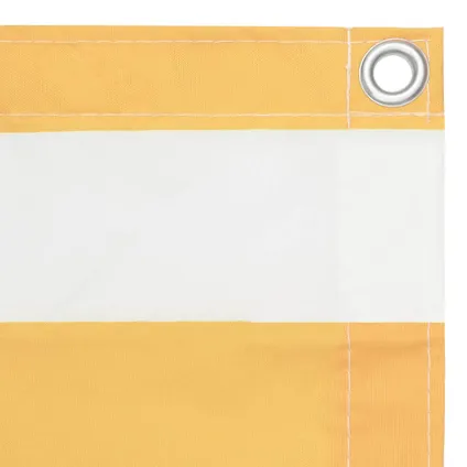 vidaXL Écran de balcon Blanc et jaune 90x400 cm Tissu Oxford 3