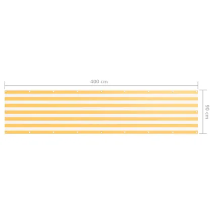 vidaXL Balkonscherm 90x400 cm oxford stof wit en geel 5