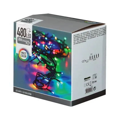 Kerstboomverlichting - gekleurd - 480 LEDs - buiten - 36 m 2
