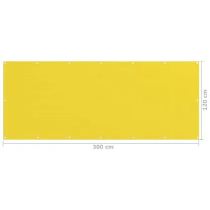 vidaXL Balkonscherm 120x300 cm HDPE geel 5