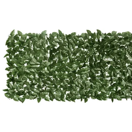 vidaXL Écran de balcon avec feuilles vert foncé 400x75 cm 2