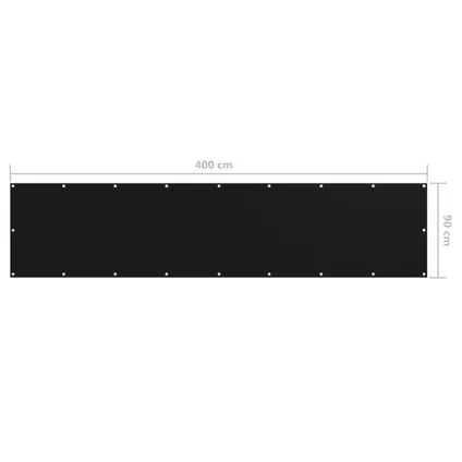 vidaXL Balkonscherm 90x400 cm oxford stof zwart 5