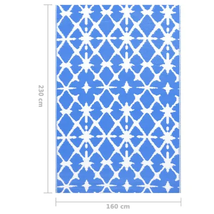 vidaXL Tapis d'extérieur Bleu et blanc 160x230 cm PP 7