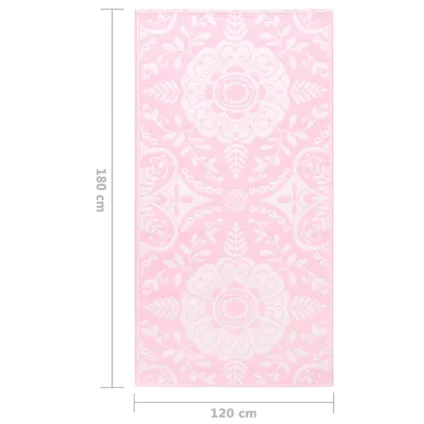 vidaXL Buitenkleed 120x180 cm PP roze 7