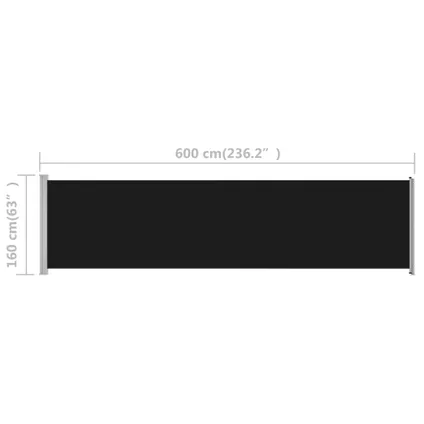 vidaXL Tuinscherm uittrekbaar 600x160 cm zwart 8