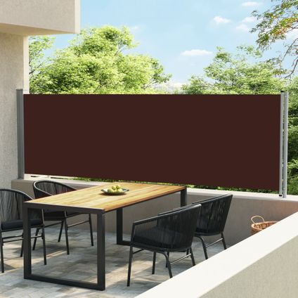 vidaXL Auvent latéral rétractable de patio 140x600 cm Marron