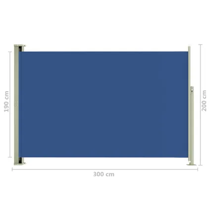 vidaXL Tuinscherm uittrekbaar 200x300 cm blauw 8