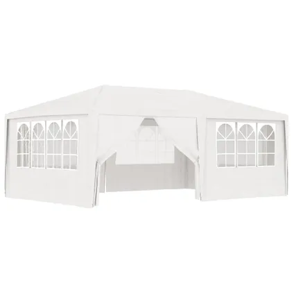vidaXL Tente de réception et parois latérales 4x6 m Blanc 90 g/m²