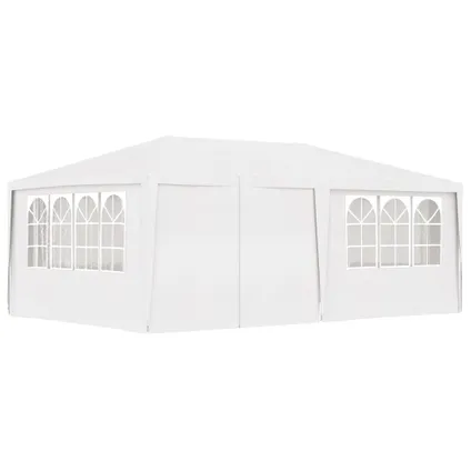 vidaXL Tente de réception et parois latérales 4x6 m Blanc 90 g/m² 4