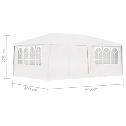 vidaXL Tente de réception et parois latérales 4x6 m Blanc 90 g/m² 9