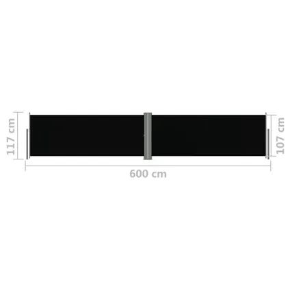 vidaXL Tuinscherm uittrekbaar 117x600 cm zwart 8