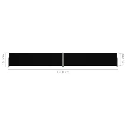 vidaXL Tuinscherm uittrekbaar 160x1200 cm zwart 8