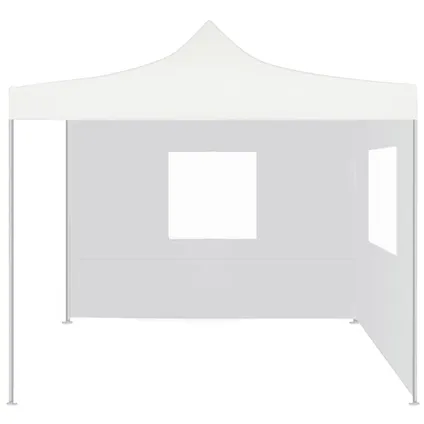vidaXL Tente de réception pliable avec 2 parois 3x3 m Acier Blanc 3