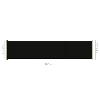 vidaXL Tuinscherm uittrekbaar 117x500 cm zwart 8