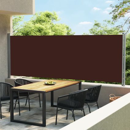 vidaXL Auvent latéral rétractable de patio 600x160 cm Marron