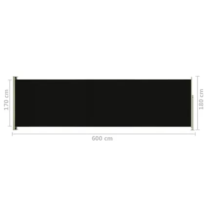 vidaXL Tuinscherm uittrekbaar 180x600 cm zwart 8
