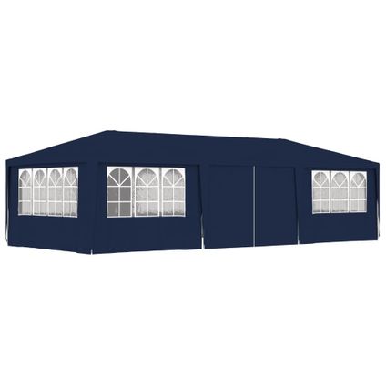 vidaXL Tente de réception avec parois latérales 4x9 m Bleu 90