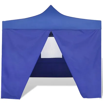 vidaXL Tente pliable avec 4 parois Bleu 3 x 3 m 2