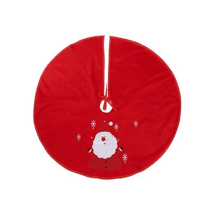 Bellatio decorations Kerstboomrok - rood - sneeuwpop - 90 cm
