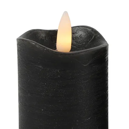Countryfield LED kaarsen/stompkaarsenen - 2x st - zwart - H7,2 cm 2