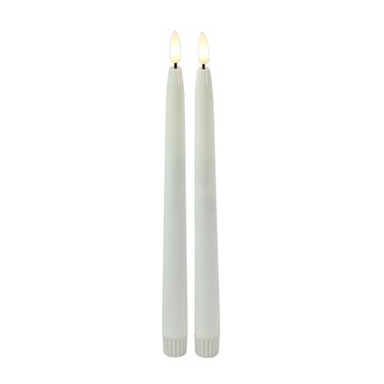 Countryfield Led kaarsen/dinerkaarsen - 2x stuks - wit - 28 cm
