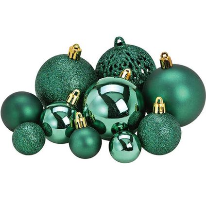 Kerstballen - kunststof - petrol groen - 100 stuks