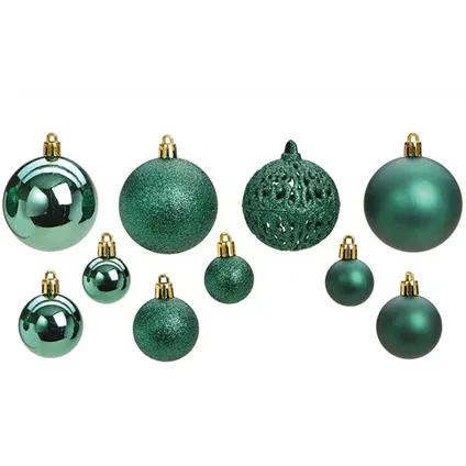 Kerstballen - kunststof - petrol groen - 100 stuks 3