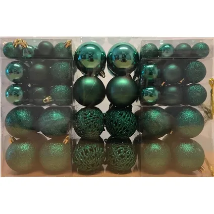 Kerstballen - kunststof - petrol groen - 100 stuks 4