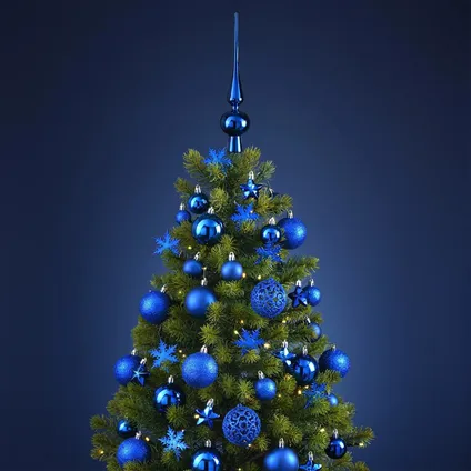 G. Wurm Kerstballen - 111 stuks - blauw - kunststof - 3-4-6 cm 2