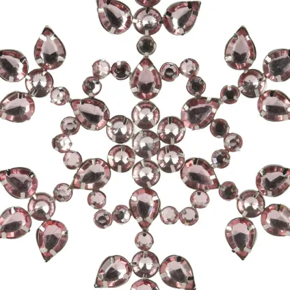 Christmas Decoration piek - ster vorm - lichtroze -steentjes - 23 cm 2